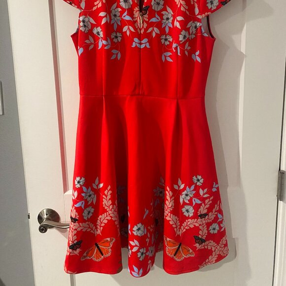 Red Floral Ted Baker Dress - Picture 4 of 4